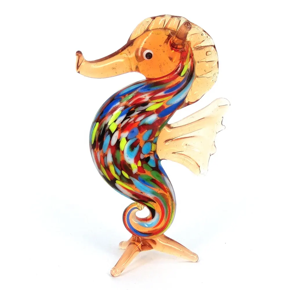 Murano handmade decorative animal figurine craft glass sea horse