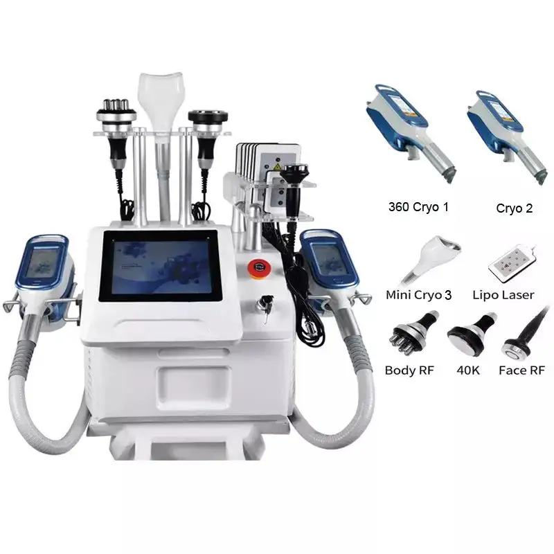 360cryolipolysis cooling contouring 6in1 vacuum cavitation fat freezing machine cryolipolysis cellulite removal