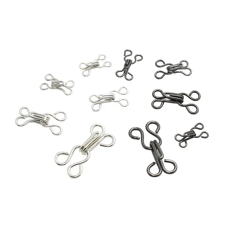 1000 pcs Hot Sale Fashion Brass Hook and Eye Fasteners Garment Coat Trousers Hooks