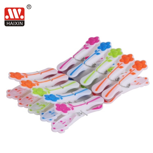 Spring Floral PC Clothes Pegs - 10-Piece Set of Decorative Small Plastic Clothes Clips