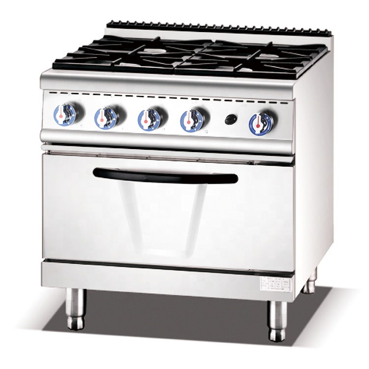 4 burners commercial freestanding gas mechanical range stove with european burner