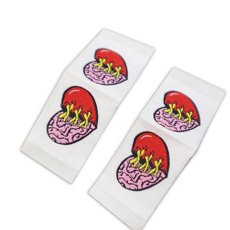 Custom Brand Name Logo Sewing Garment Tag Center Fold High Density Woven Label For Clothes