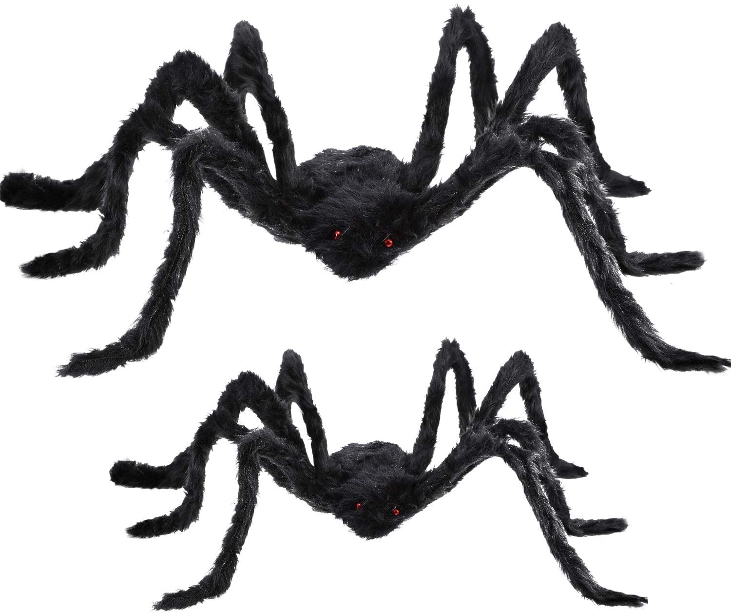 12 inch 20 inch Black Scary Red Eyes Halloween Spider Decorations Large Spiders of Realistic Looking