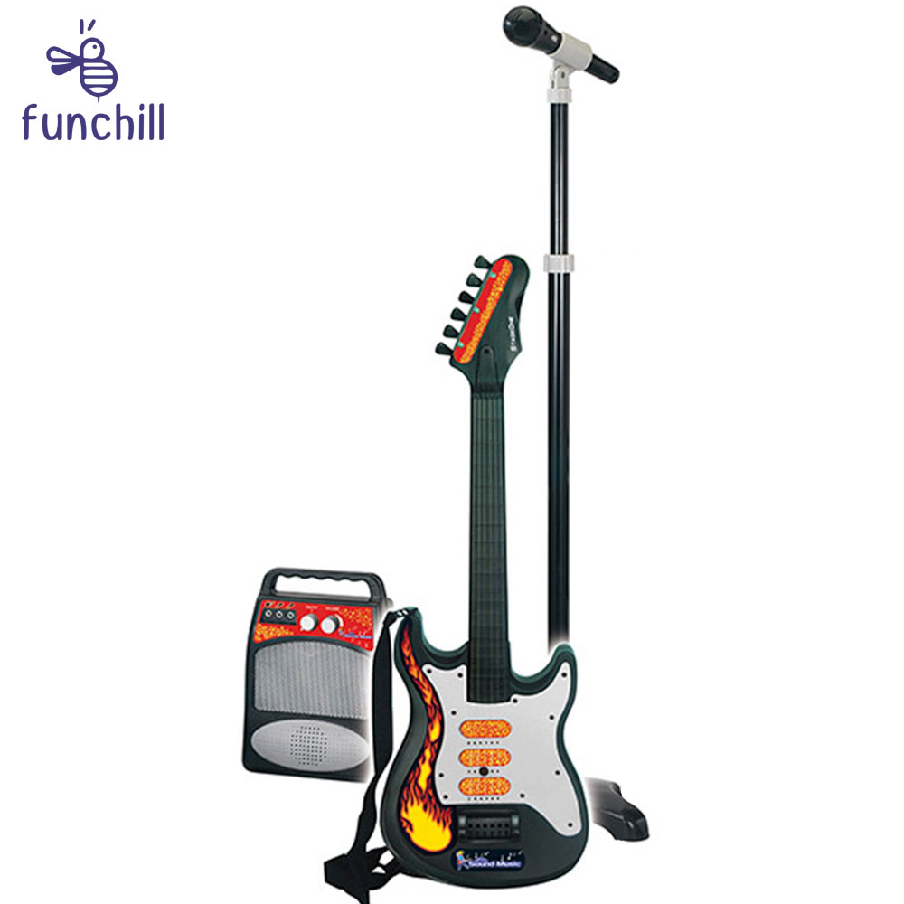Children Plastic Superstar Musical Instrument Development Educational Guitar Microphone Electronic Toys