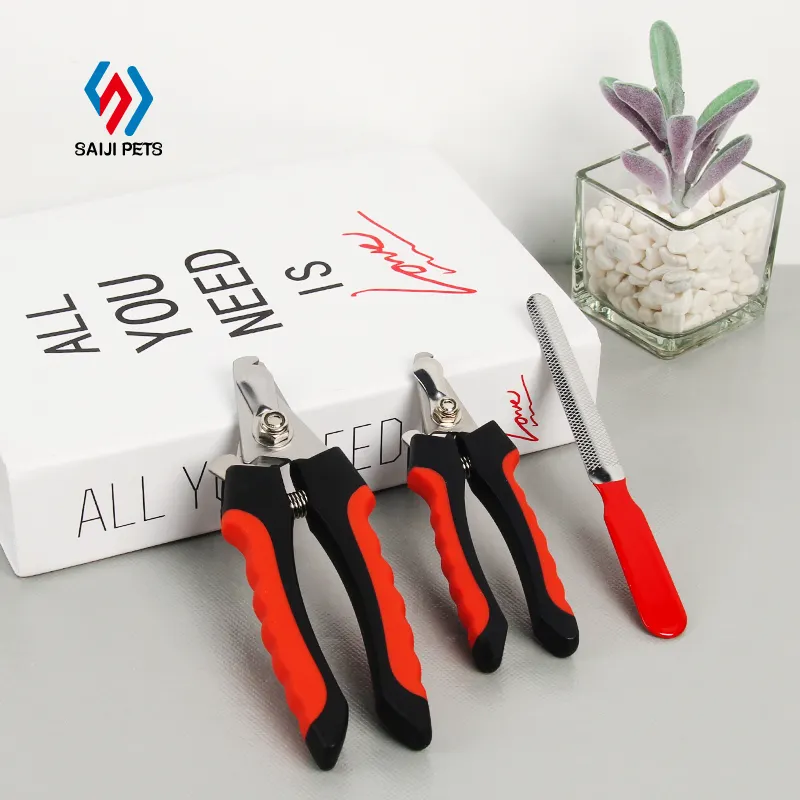 Saiji hot sale professional cat claw scissors with file new style stainless steel grooming trimmer dog nail clipper for pet