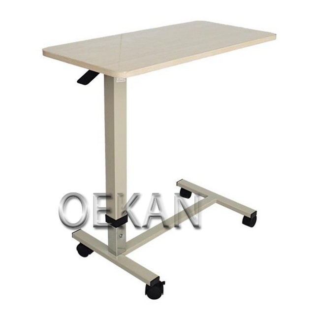 Hospital Furniture Stainless Steel Height-Adjustable Bedside Table
