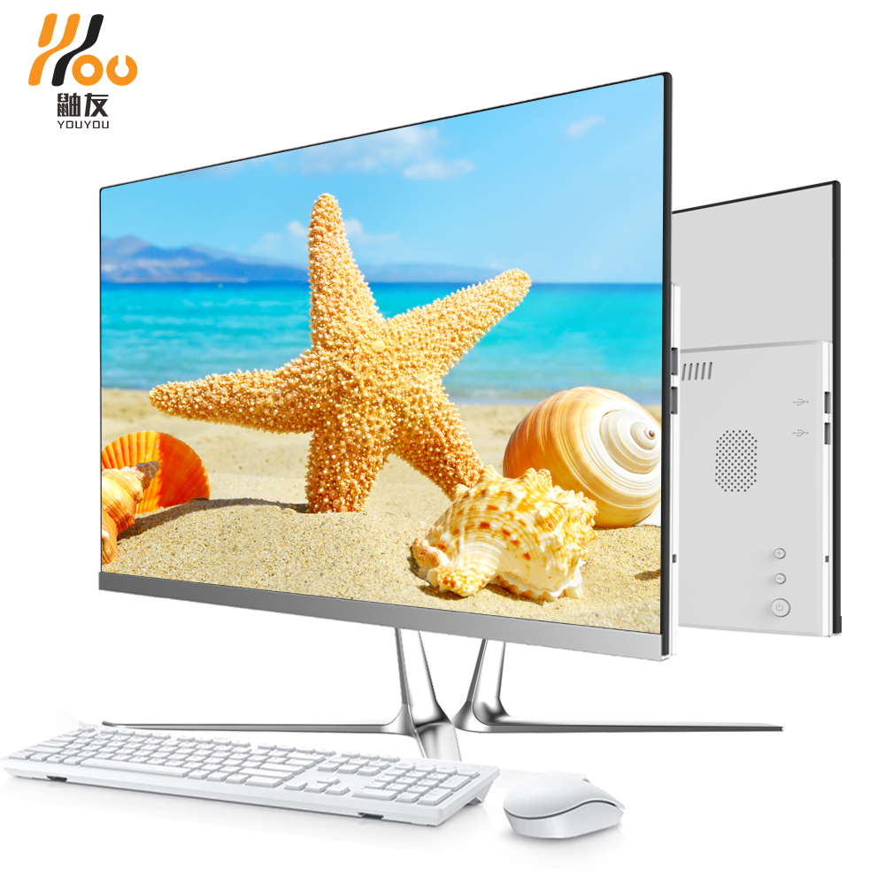 Настольный компьютер YOUYOU 23,8 дюйма aio, домашний серверный Процессор I3 i5 I7 ram 4g 8g ssd 240g с Wi-Fi, все в одном ПК