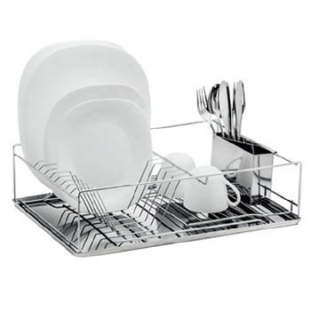 2 Tier Dish Drainer Rack With Tray Kitchen Luxury