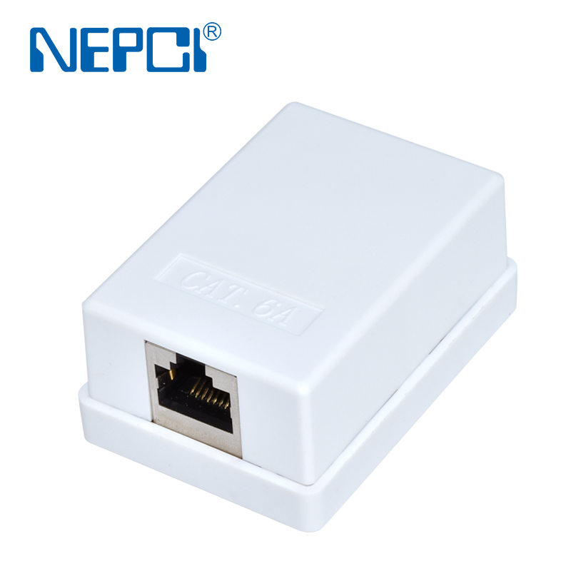 Nepci одиночный порт экранированный RJ45 открытым установлен модульный разъем XJY-NE-179S STP CAT6A RJ45 поверхность гнезда
