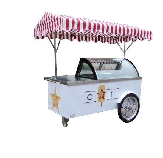 XSFLG ice cream cars / italian ice gealto cart/ gelatin trolley with wheels for sale  CE approvaled 