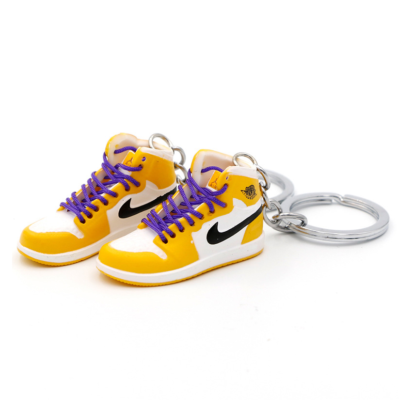 Оптовая продажа, индивидуальные брелки из мягкого ПВХ 3D mini jordan 1 shoe sneaker