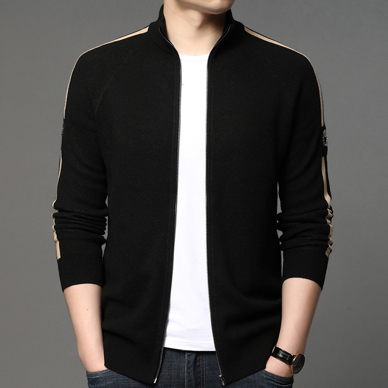 Custom Cardigan Sweater For Men Plus Size Long Sleeve Zip Cardigan En Coton