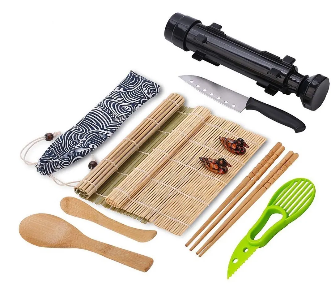 Sushi Making set Natural Sushi DIY Rolling Kitchen Bamboo Rolling Mats sushi tool