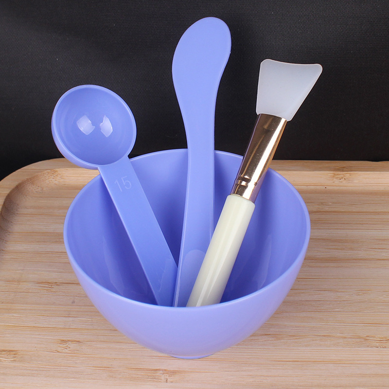 Silicone gel mask brush adjusting stick measuring spoon DIY beauty mask bowl set four-piece set