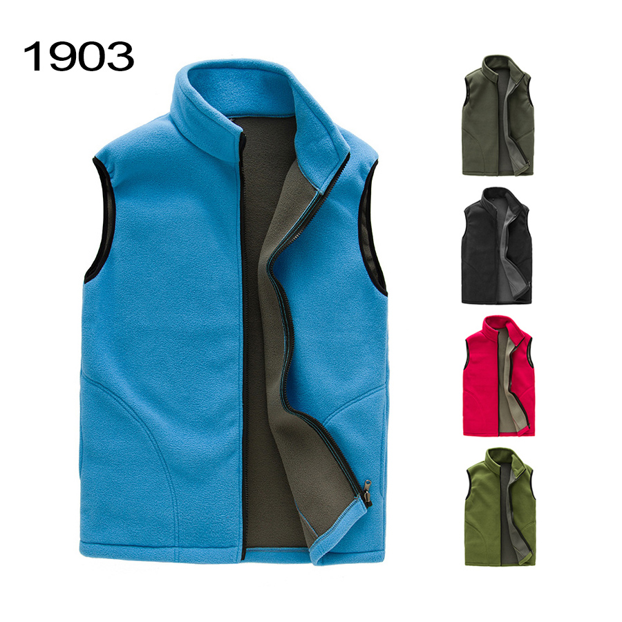 Stock Men's Anti Pilling Polar Fleece Vest Bib Jacket Waistcoat Custom Embroidery Logo Volunteer Vest for Workers