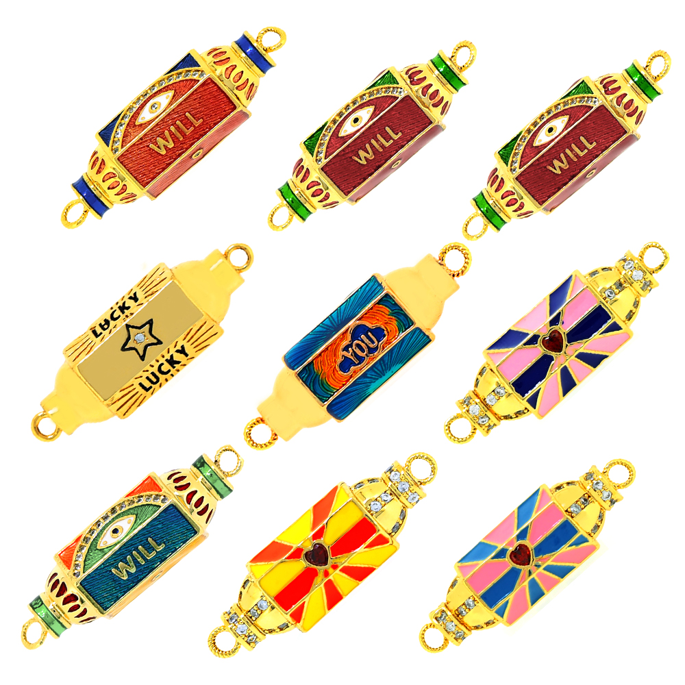 Wholesale Enamel Sweet Candy Bag Charm 24k Gold Plated Sweet Candy Pendant DIY Jewelry Accessories Supply