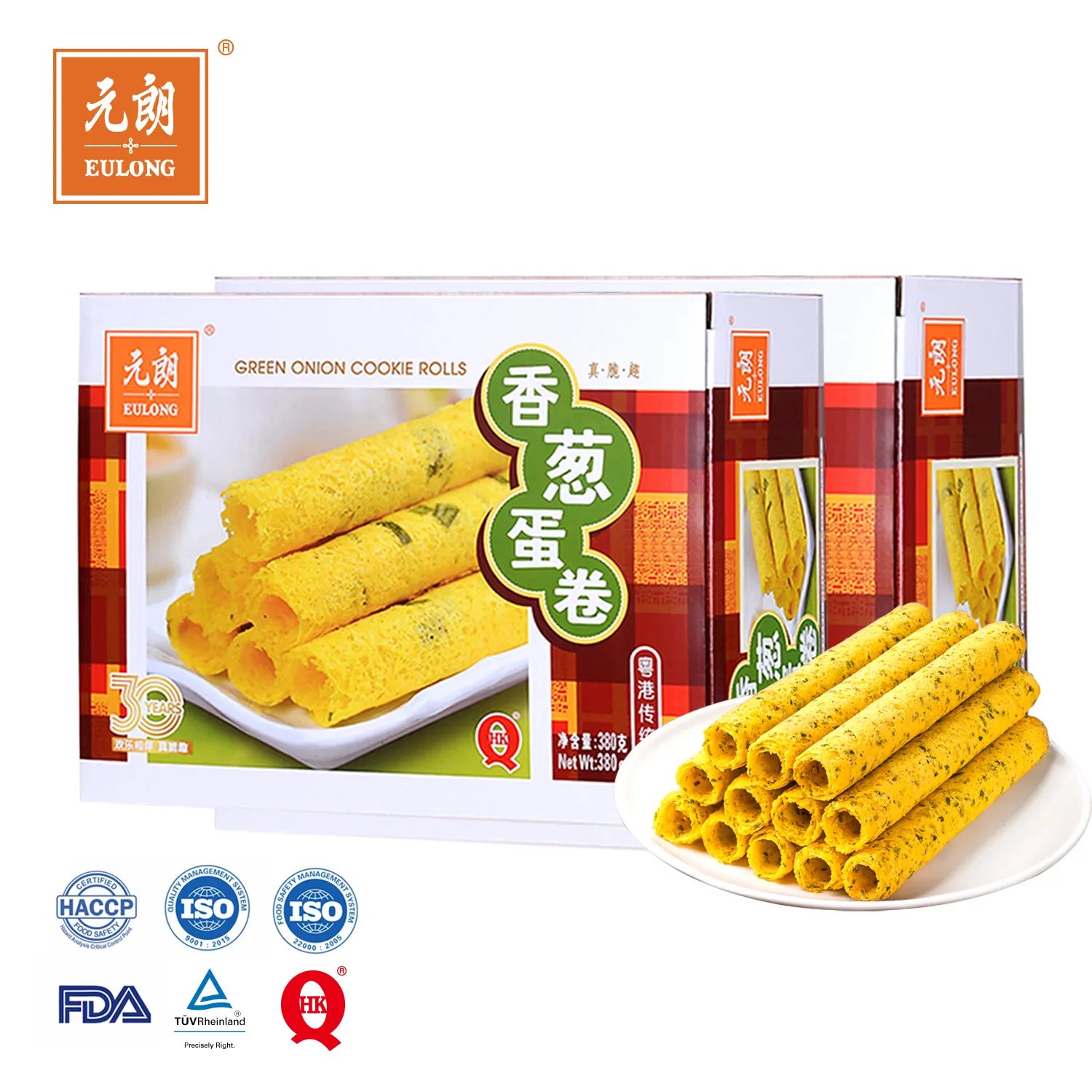 Top Quality 380g Egg Roll Cookies Wholesale Rolled Wafer Cookies Biscotti Homemade Cookies