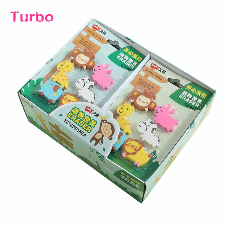 America new trending School Gift sets stationeryPromotional Creative lovely animal shaped eraser 3d for children