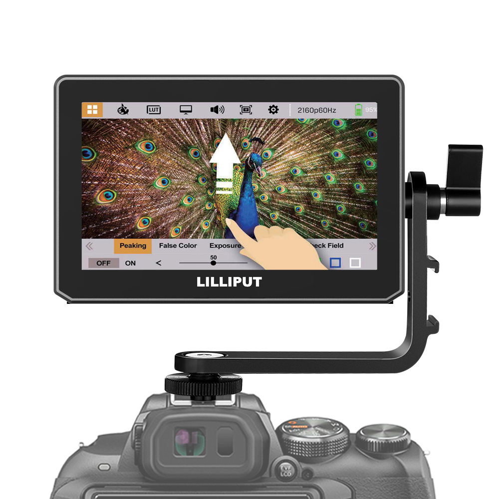 Lilliput T5 пластик 5 дюймов 4K HDMI 2,0 60 гц сенсорный экран видоискатели накамерный монитор с усилением 3D-LUT ложный цвет
