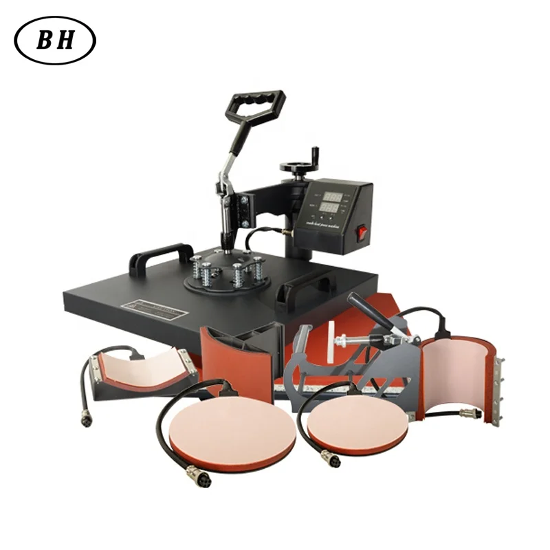 Brand new heat press machine T-shirt printers used for Tshirt Shoes Bag Hat Mugs Plates printing 5 in 1 heat press machine