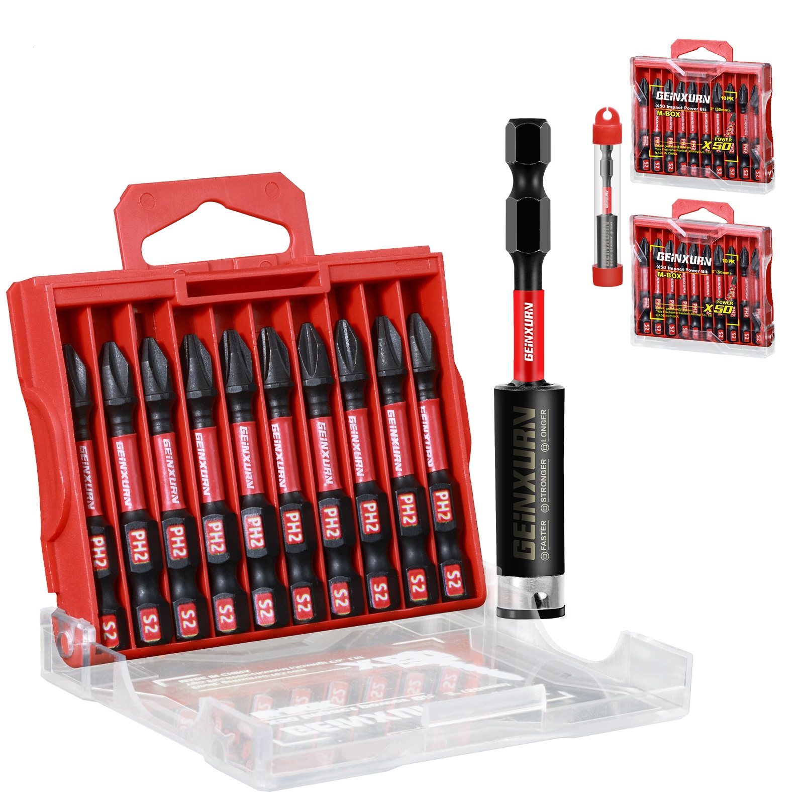 21PCS Power impact drive bit mechanic tool set impact screwdriver bit vehicle power tool accessories 50mm PH2 75mm Holder