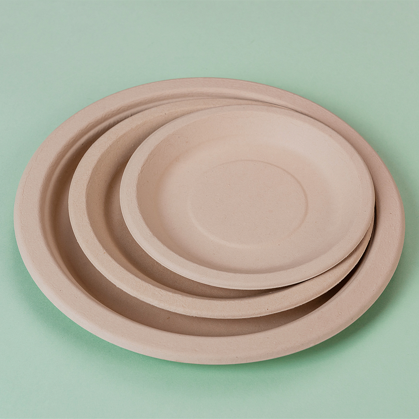 6'' 7'' 9'' Biodegradable Bamboo Dinner Plates Sets Dinnerware Disposable Paper Dishes Plates