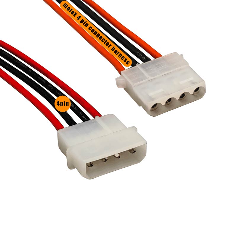 Molex 4 контактный вилка Розетка разъема адаптер Корпус 20 awg проводов кабеля степенями свободы