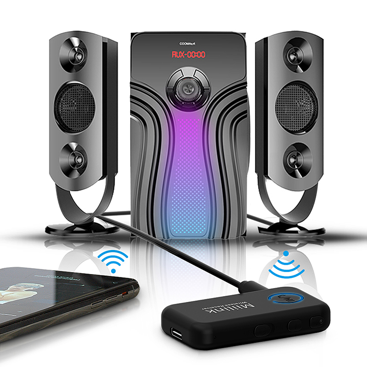 Музыкальный приемник с Bluetooth и штекером 3,5 мм, беспроводной автомобильный адаптер с Bluetooth, с микрофоном и управлением громкостью для звуковой панели