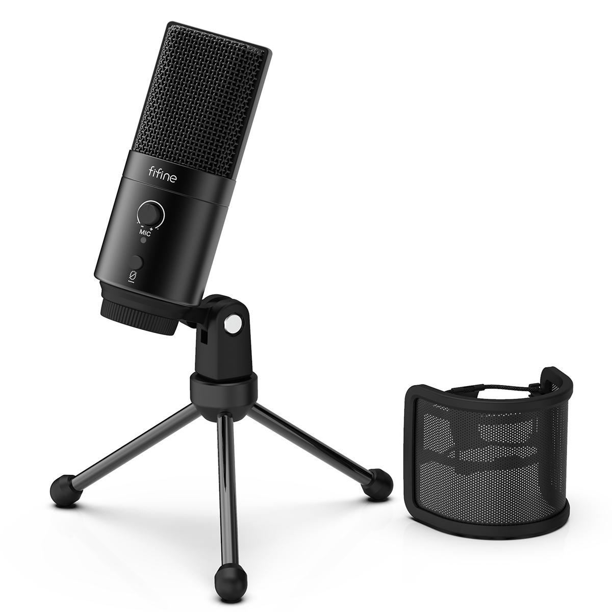 Fifine фабрика mic профессиональная запись микрофона потокового USB конденсаторный микрофон комплект с подставкой