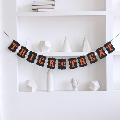 Customized Halloween Banner Garland TRICK OR TREAT Decoration Garland Flag Decoration Shooting Props