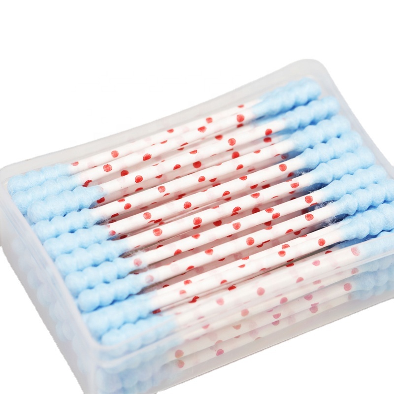 Custom Logo City Q Tips 90 PCS Travel Case Factory Wholesale Absorbent Cotton Swab Bamboo Stick for Makeup Cleaning Baby Care