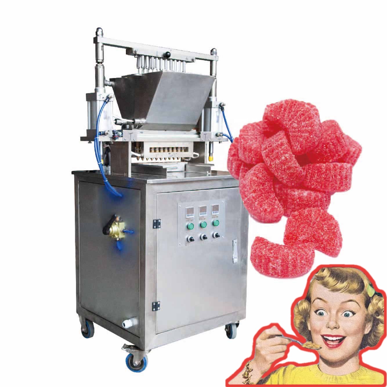 mini vitamins gummy bear candy jelly bean depositor machine