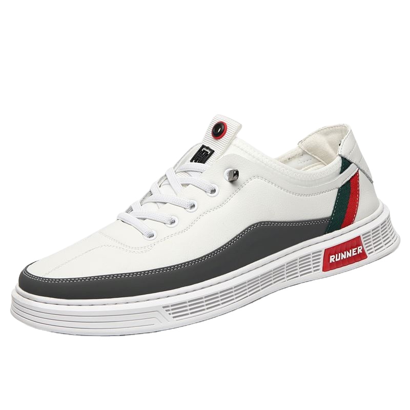Stylish Comfortable Men's Casual Shoes Stylish PU Upper Flat Skateboard Lightweight Anti-Slippery Evergreen Wholesale