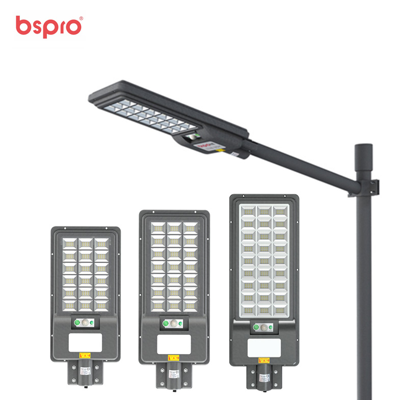 Bspro Фабричный магазин высокая яркость 60 Вт 80 Вт 120 Вт 180 Вт 200 Вт 300 Вт наружный водонепроницаемый ip65 все в одном светодиодный солнечный уличный фонарь