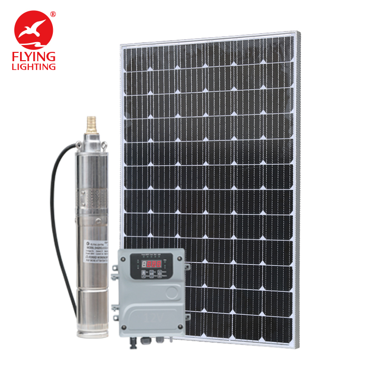 Home Use High efficiency dc solar pump system 180W 1 cubic meter per hour Max Flow submerged deep well solar water pump
