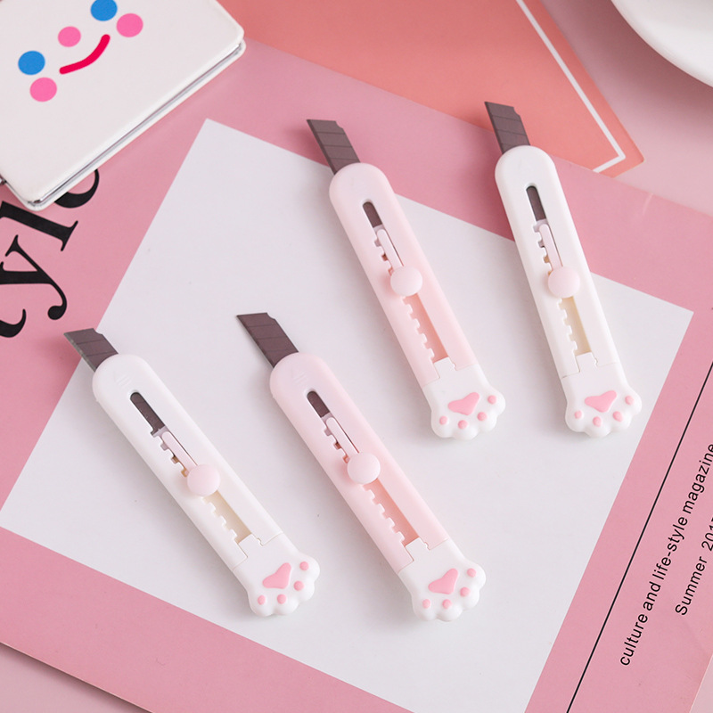 Cute Cloud/Cat Paw Mini Utility Knife Wrapping Paper Cutter Portab Letter Envelope Paper Knife School Office Supplies Art Knife