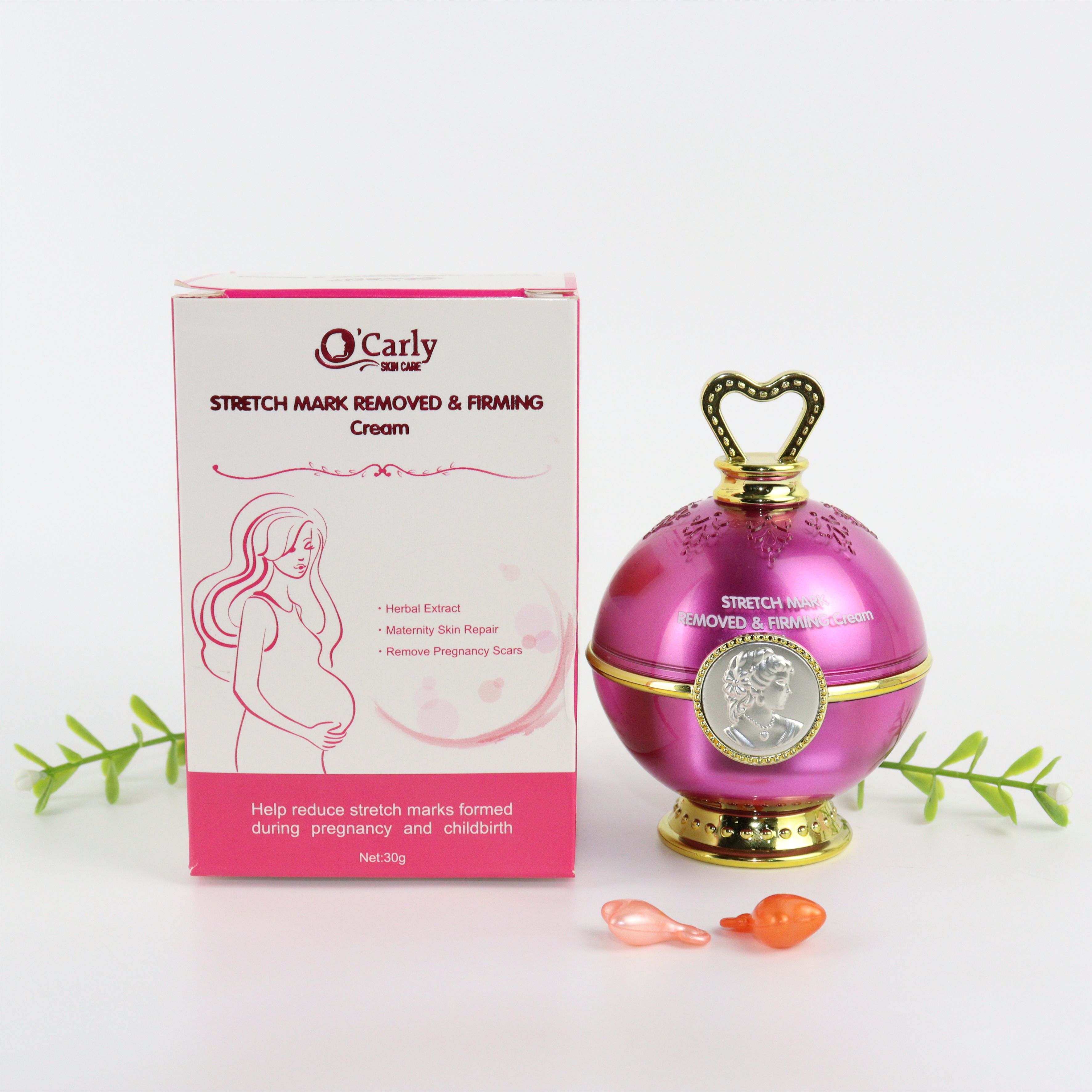 O'Carly Skin Care Stretch Mark Removed Cream 30g Rose Herbal Extract Natural Repair Acne Pregnancy Scar Firming Reduce Wrinkle