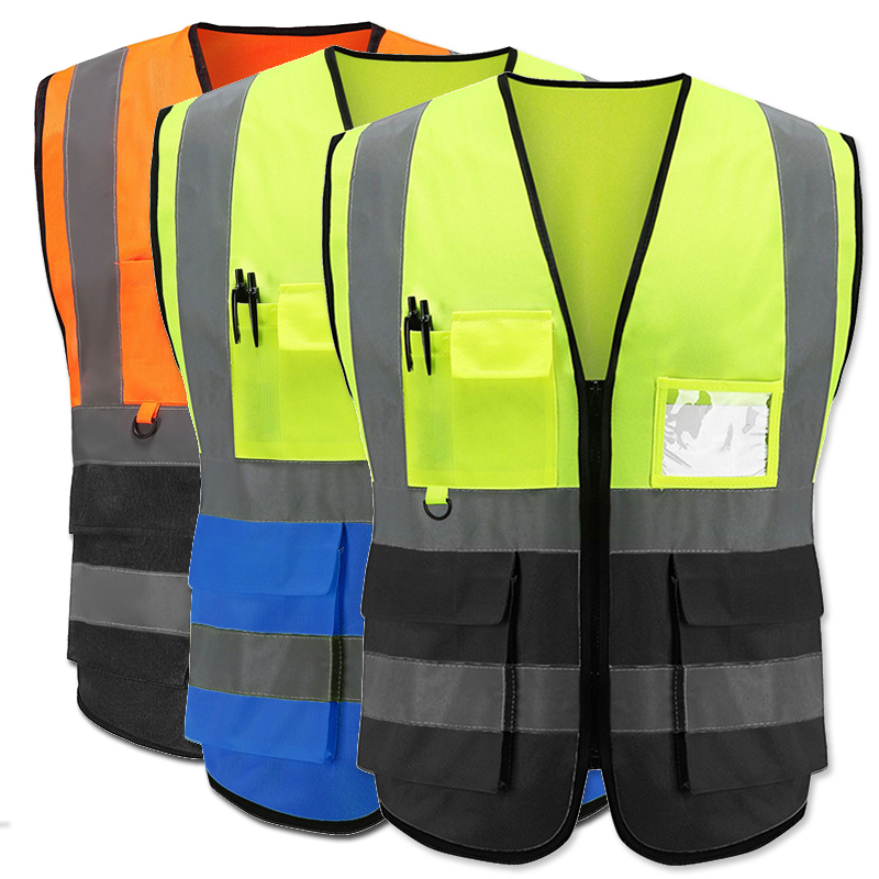 Safety Vest Reflector Workwear Reflective Clothing Hi Vis Construction Jacket Shirts for Men