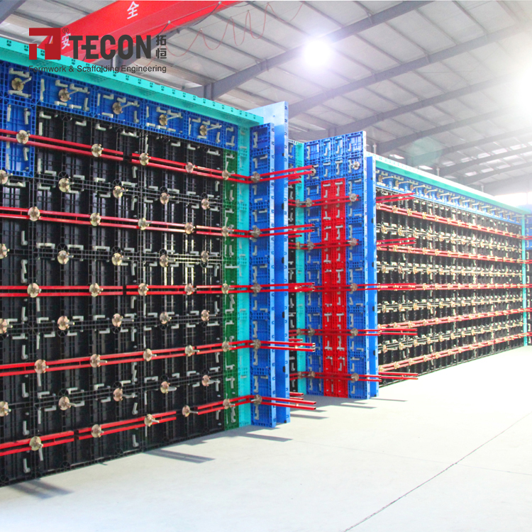 Легкая и многоразовая пластиковая опалубка TECON TP60 для столбчатой настенной плиты, бетона