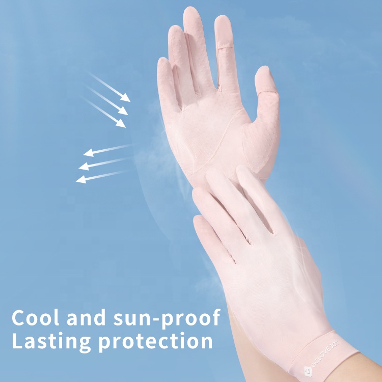 REXCHI XG48 Summer Women Dots Sun UV Protection Breathable Cotton Lace Touchscreen Anti-Skid Driving Gloves Anti Cut Gloves