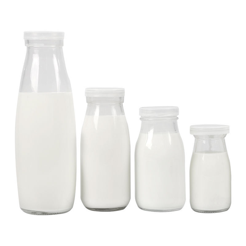 Hot sale 250ml 500ml transparent fresh milk glass bottle beverage bottle thickened lead-free healthy glass