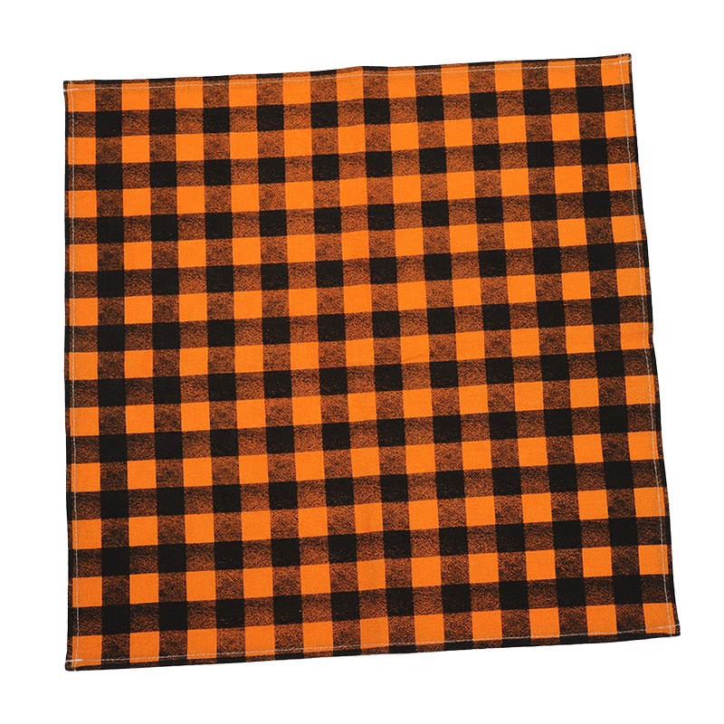 Exquisite workmanship with quality warranty orange solid and check plaid halloween napkin pack