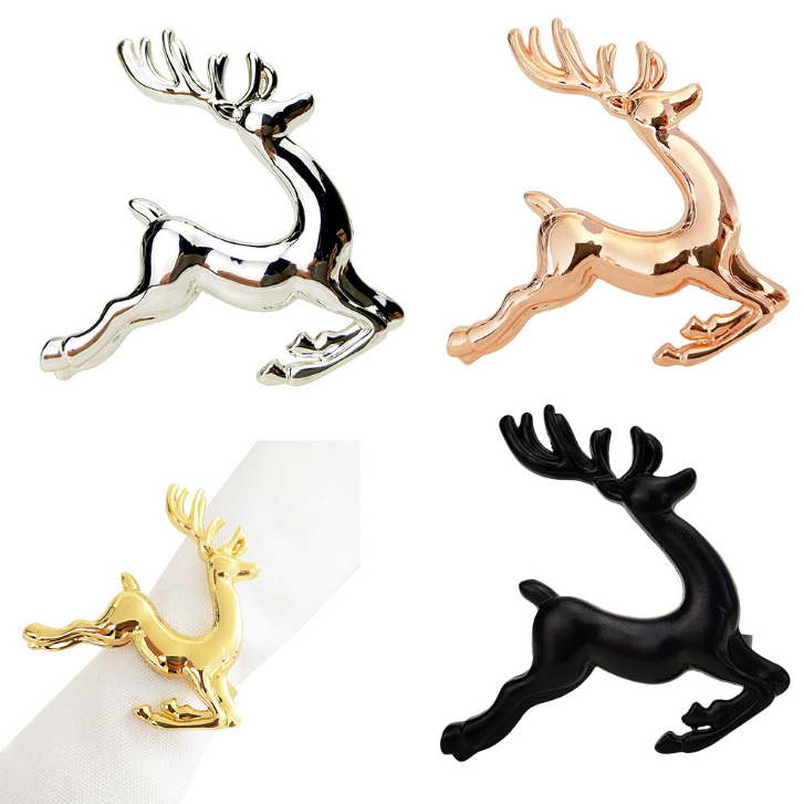 Christmas Napkin Rings Gold Deer Napkin Ring Holders For Wedding