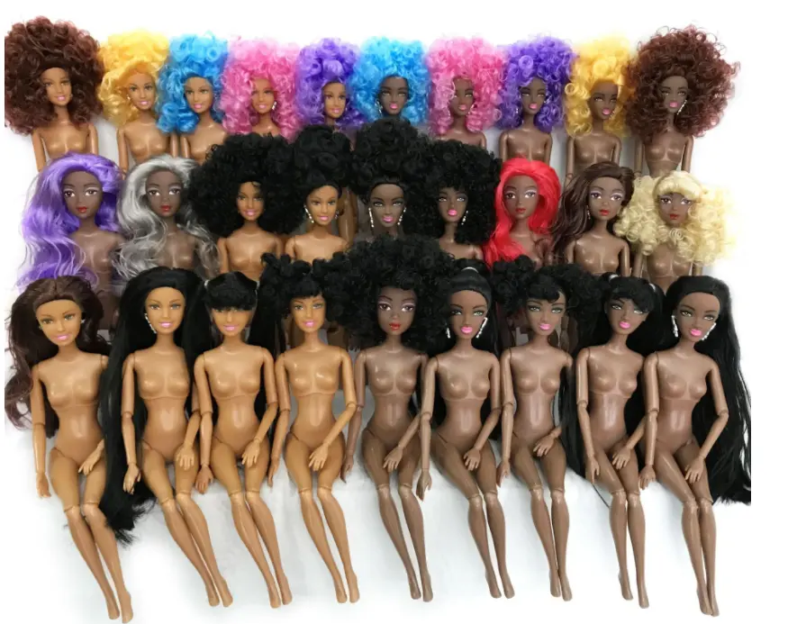 11.5 inch black skin plastic doll black americans African doll black doll