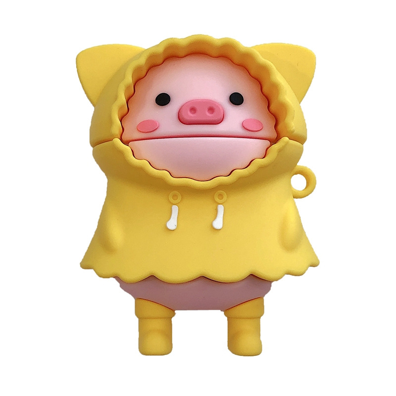 Чехол для наушников BOORUI lucky cute pig, силиконовый защитный чехол для airpod 1/2 pro