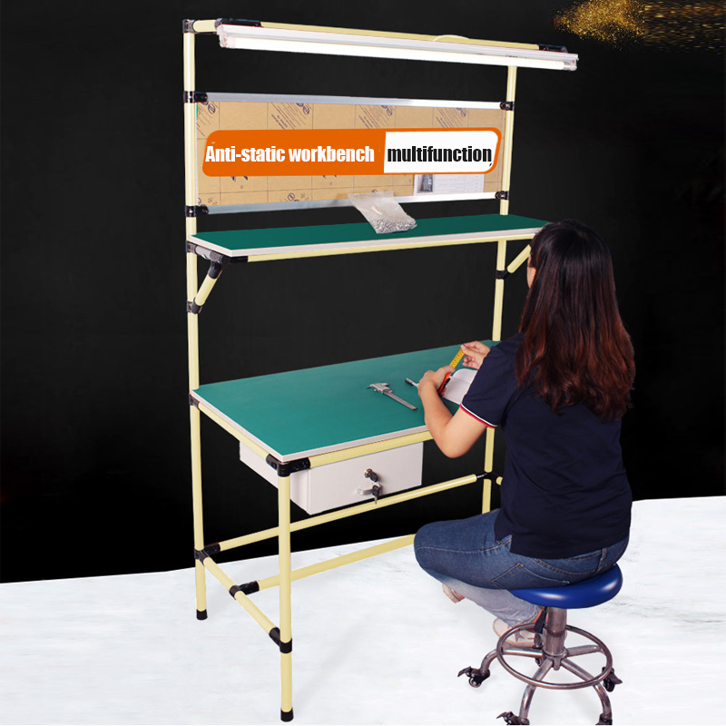 Antistatic Electronic Work Table Easy Assembly Light Duty lean tube Workbench for Lab Bench and Factory product assembly line