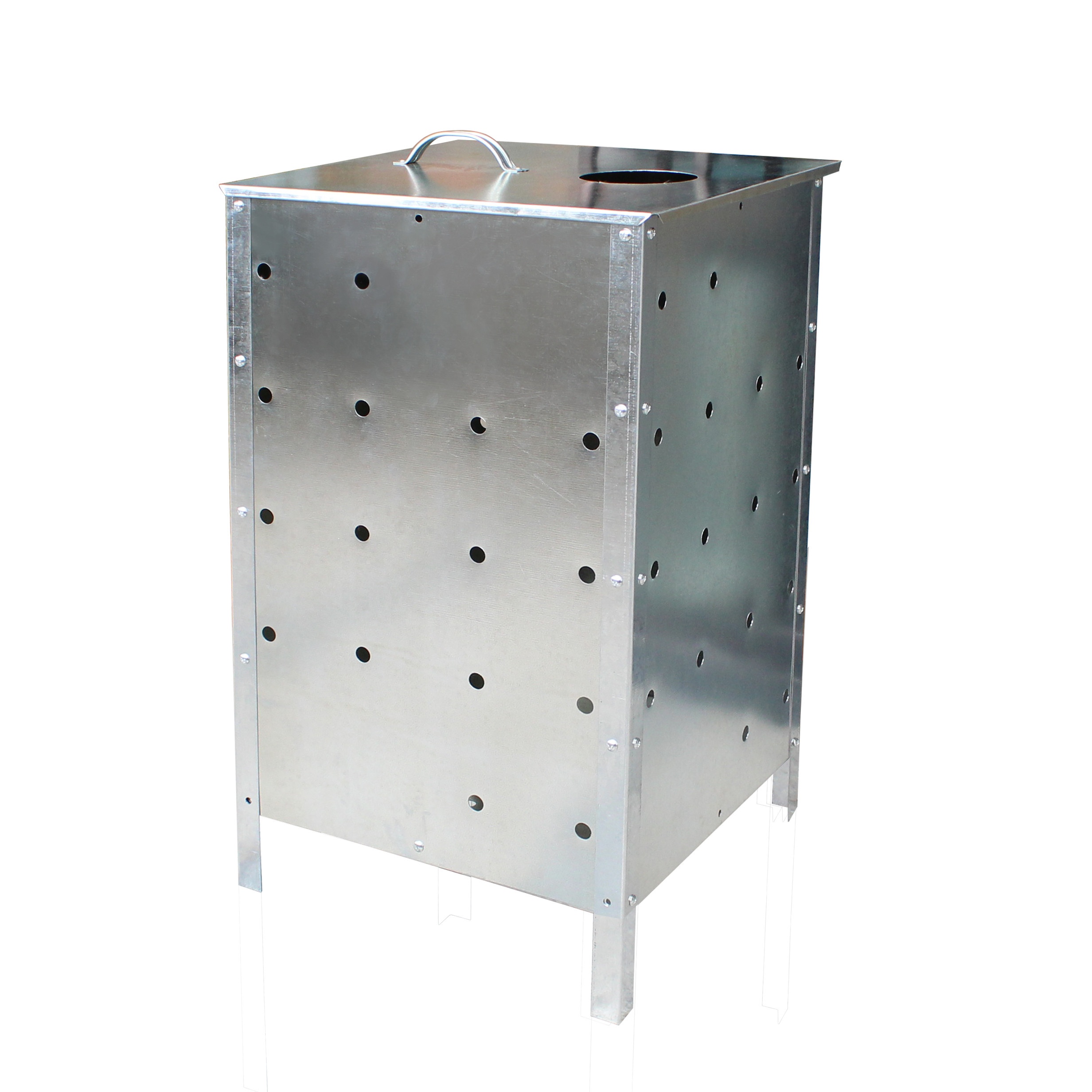Square Galvanized Garden Leaves Wood Burner Incinerator