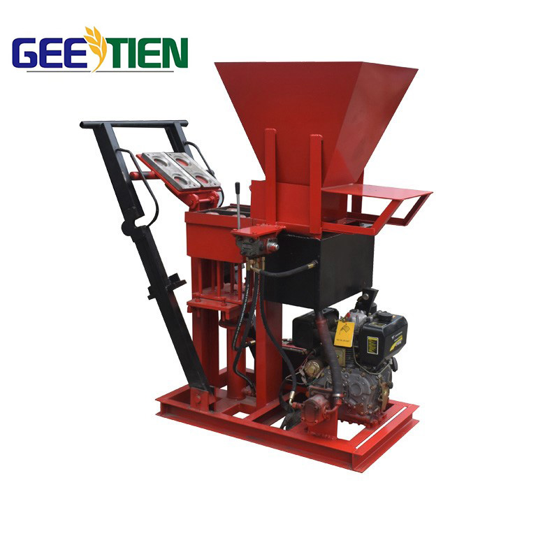 10HP air-cooled diesel engine hydraulic clay Interlock Block Brick Making Machine