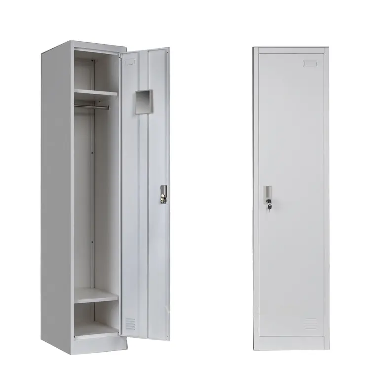 Single Door Steel Wardrobe Cabinet  stainless steel Clothes storage Locker one 1 door  Metal Wardrobe Closet