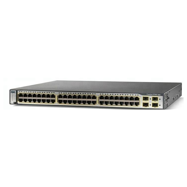 Хорошее качество WS-C3750G-48PS-S 48, 48x10/100/1000 (PoE) + 4 порта SFP Открытый сетевой коммутатор